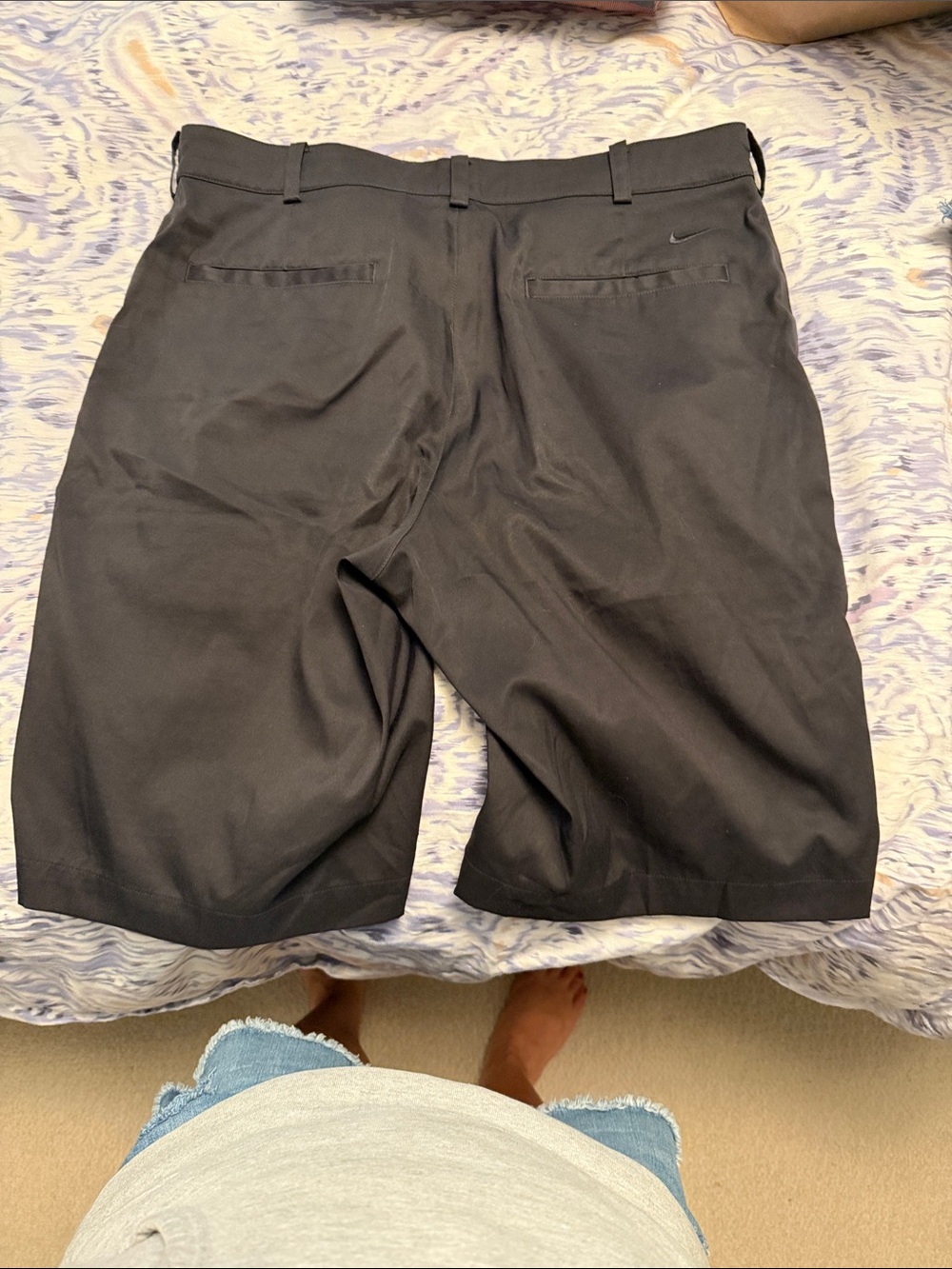 Nike Men's Black Flat-Front Shorts - Picture 2 of 2
